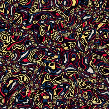 texture of abstract yellow, red and blue shapes in native style