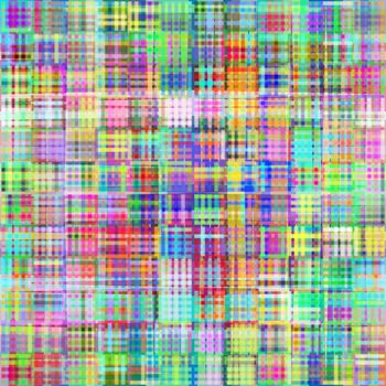 Pattern of blurred cubes in bright colors