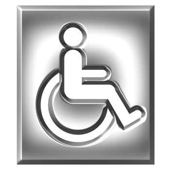 3d silver special needs sign isolated in white