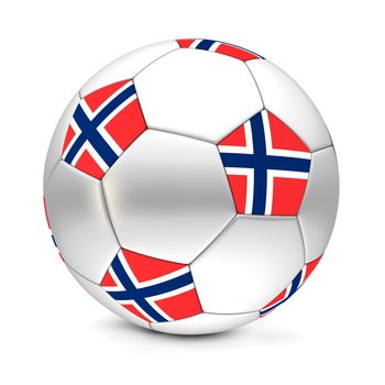 shiny football/soccer ball with the flag of Norway on the pentagons