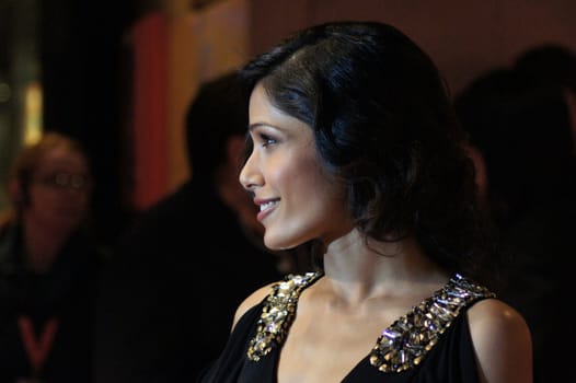 LONDON - October 18: Freida Pinto At The Miral Premiere October 18, 2010 in Leicester Square London, England. 