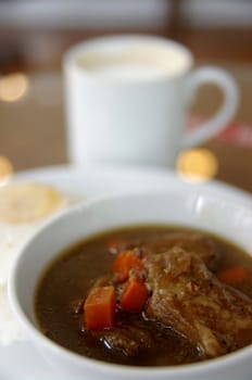 A delicious, hearty bowl of braised pork