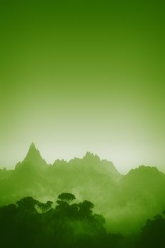 A dreamy green landscape with lots of space for your text