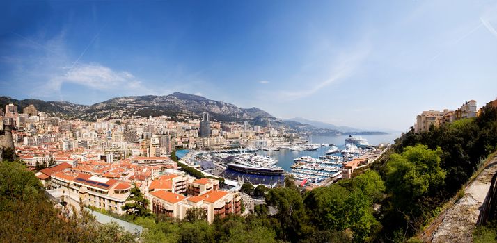 A very large panorama of Monaco, Monte Carlo.