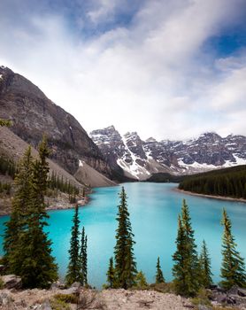 Landscape of Moraine Lake, Banff National Park, Alberta, Canada