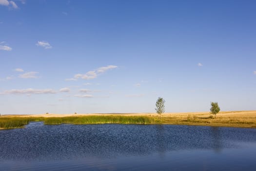 rural image of a lonely small lake