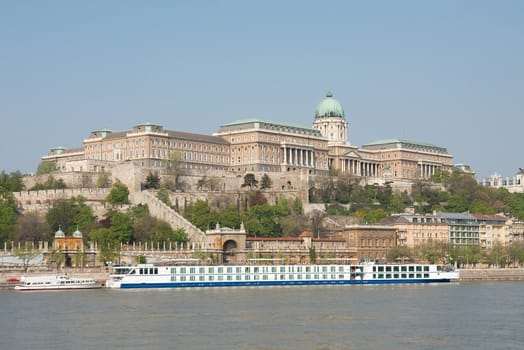 Castle of Buda in Budapest with the river Danube