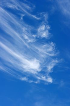 Blue sky with strange shaped cloudes
