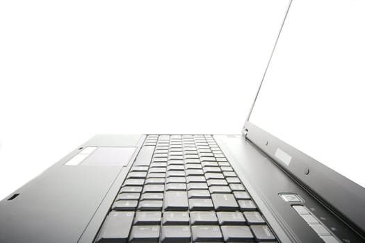 Black laptop isolated on white background