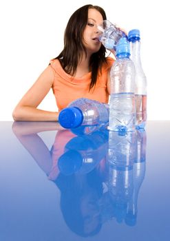 Woman drinking healthy mineral water