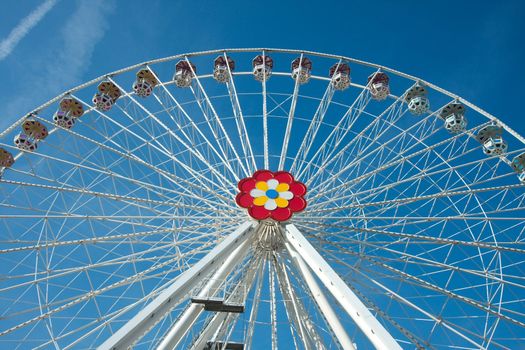 Big wheel in an amusement park