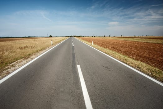 Straight road leading into the distance