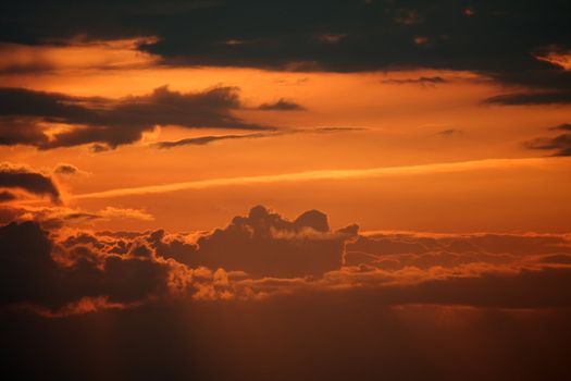 Dramatic sky with gathering dark clouds