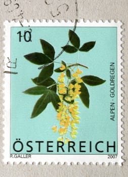 Detail of Austrian postage stamp from Austria
