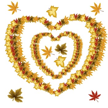 Heart from autumn varicoloured sheet