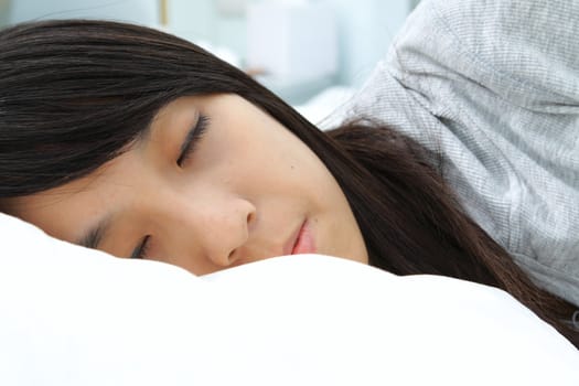 asian woman sleeping