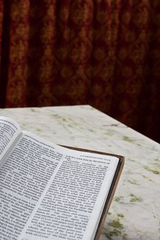 Holy Bible in Glasgow Cathedral, written in English