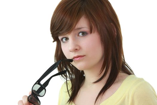 Young girl with black sunglases