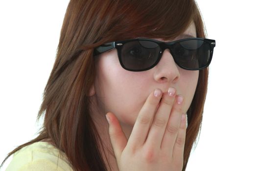 Young girl with black sunglases