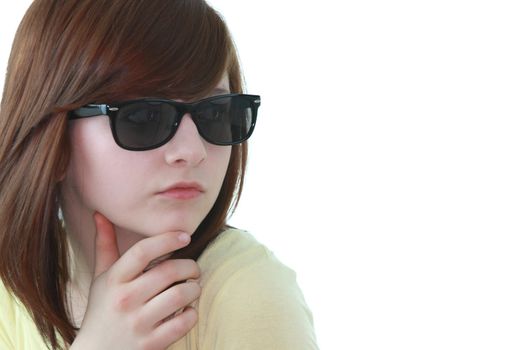 Young girl with black sunglases