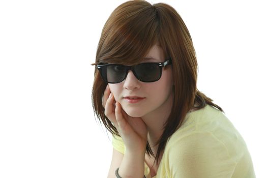 Young girl with black sunglases