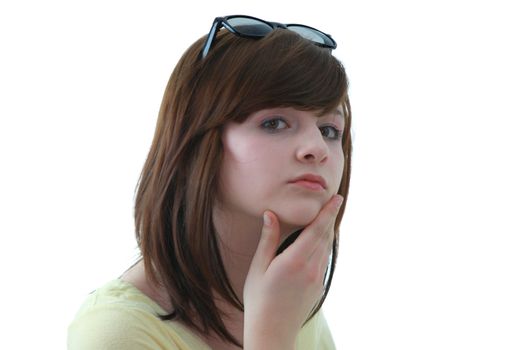 Young girl with black sunglases