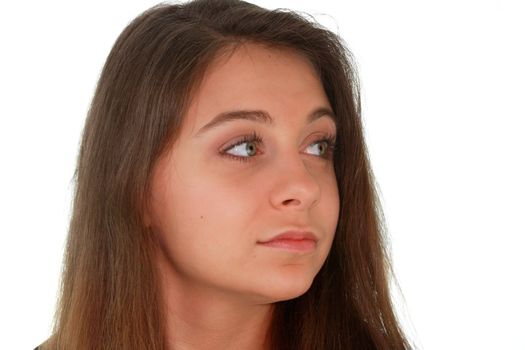 Teen portrait isolated on white background