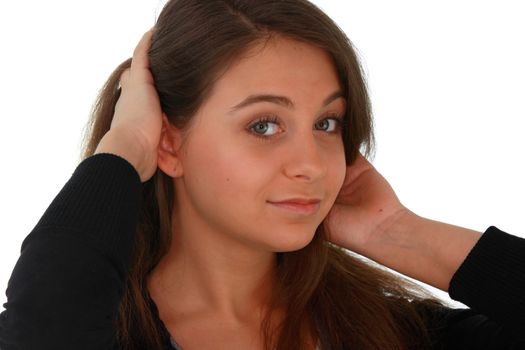 Teen portrait isolated on white background