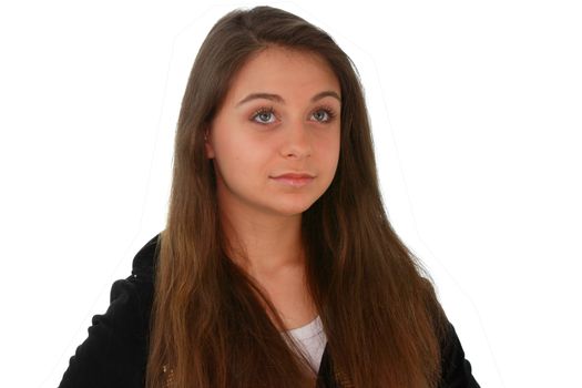 Teen portrait isolated on white background