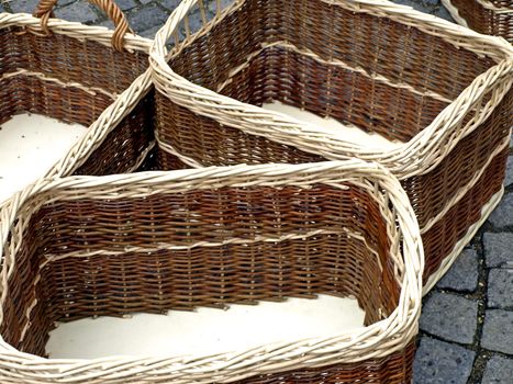 baskets at a street sale