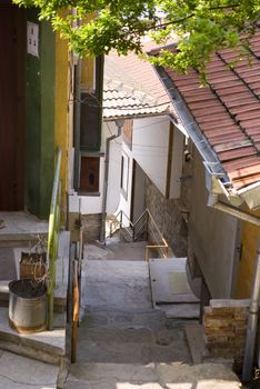 city view with old houses Veliko Turnovo Bulgaria