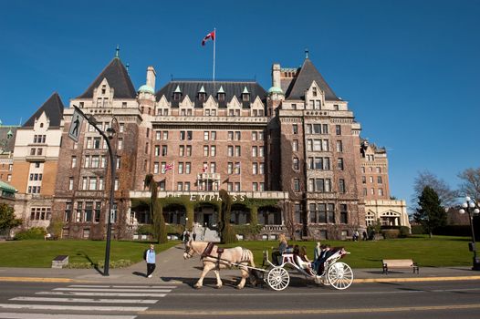 The Empress hotel and horse carriage