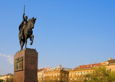 Statue of the Croatian King Tomislav in Zagreb
