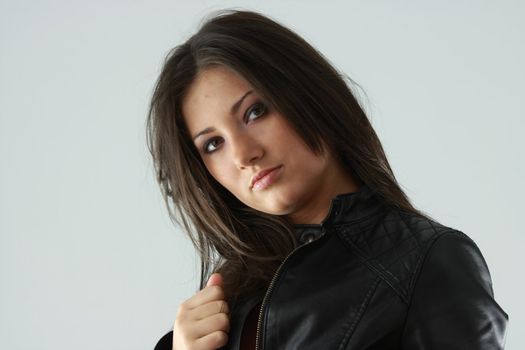 Beautiful young woman in black