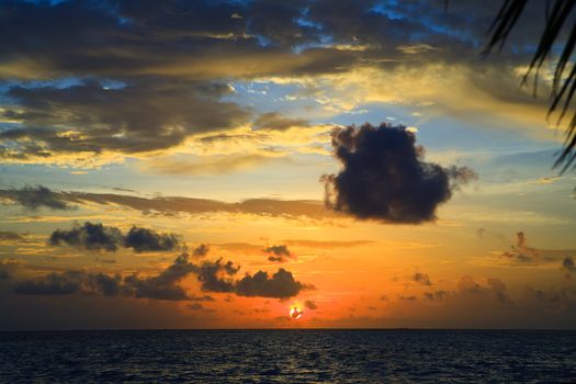 Maldivian Sunset image with nice color