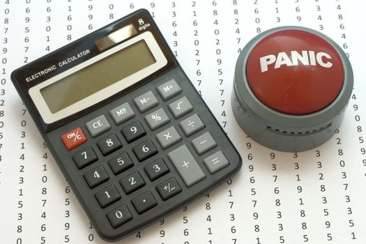 Calculatior over random numbers with panic button