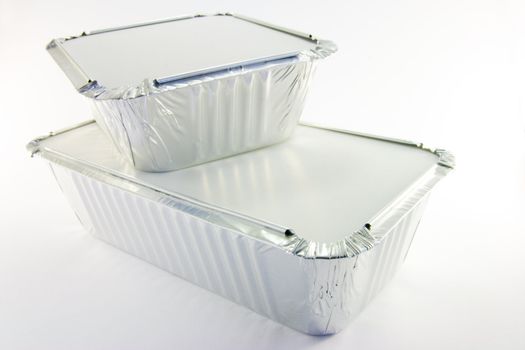 1 rectangle and 1 square catering trays