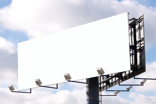 Billboard background on cloudy sky