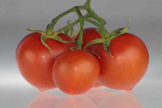 Red tomatoe over grey background