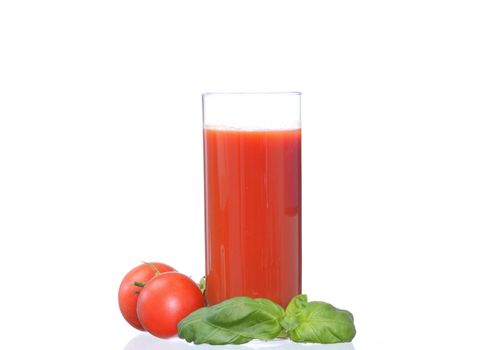 Tomato juice isolated on white bckground