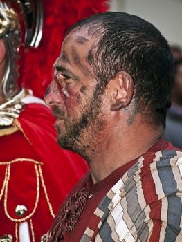 LUQA, MALTA - Friday 10th April 2009 - Biblical Barabbas during the Good Friday procession in Malta