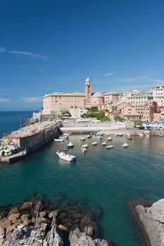 beautiful small town with harbor near Genova, Italy