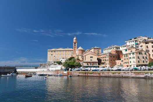 beautiful small town with a small harbor near Genova, Italy