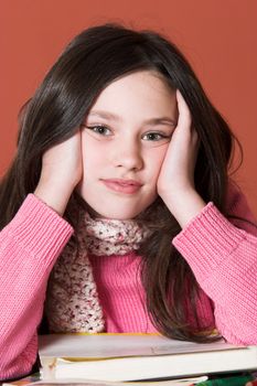 portrait of pretty girl in the school