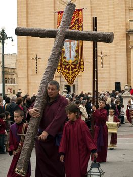 LUQA, MALTA - Friday 10th April 2009 - Biblical enactment of the passion during the Good Friday procession in Malta