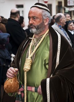 LUQA, MALTA - Friday 10th April 2009 - Biblical Judas during the Good Friday procession in Malta