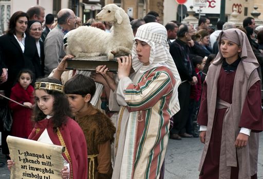 LUQA, MALTA - Friday 10th April 2009 - Biblical enactment of the passion during the Good Friday procession in Malta