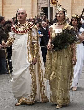 LUQA, MALTA - Friday 10th April 2009 - Egyptian princess during the Good Friday procession in Malta