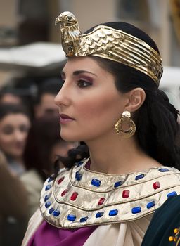 LUQA, MALTA - Friday 10th April 2009 - Egyptian queen during the Good Friday procession in Malta