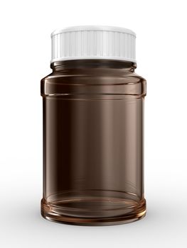 Bottle for tablets on white background. Isolated 3D image